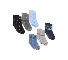 N623 Lot 6 paires chaussettes antidérapantes garçon BABY BOY taille unique 27/31