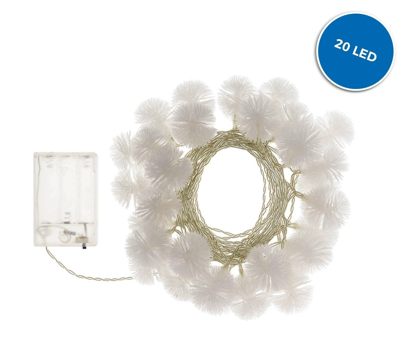 561042C Guirlande lumineuse intérieur de Noël 20 LED forme flocon neige à pile