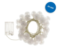 561042C Guirlande lumineuse intérieur de Noël 20 LED forme flocon neige à pile