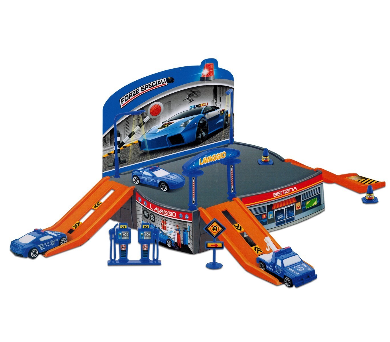 121836 Playset station de police avec un hélicoptère et des véhicules