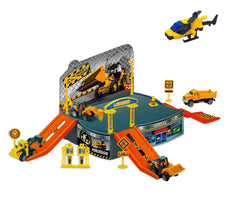 121837 Playset chantier de construction avec un hélicoptère et des véhicules