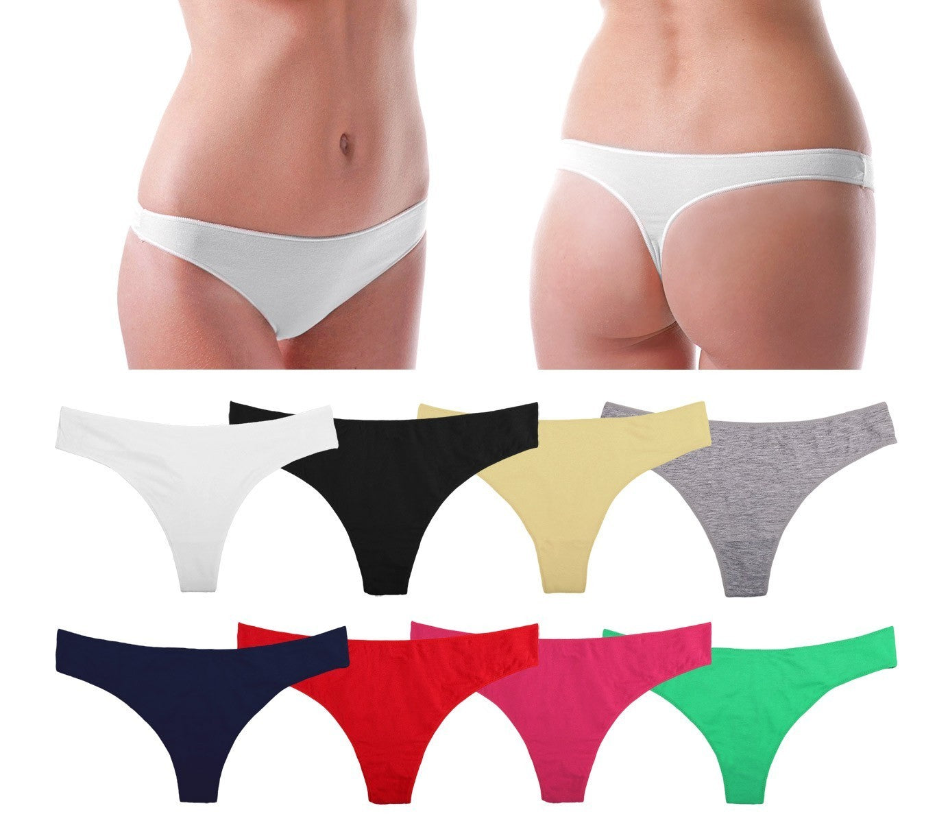 F6128 Lot de 6 strings en coton pour femme modèle SCARLETT plusieurs tailles