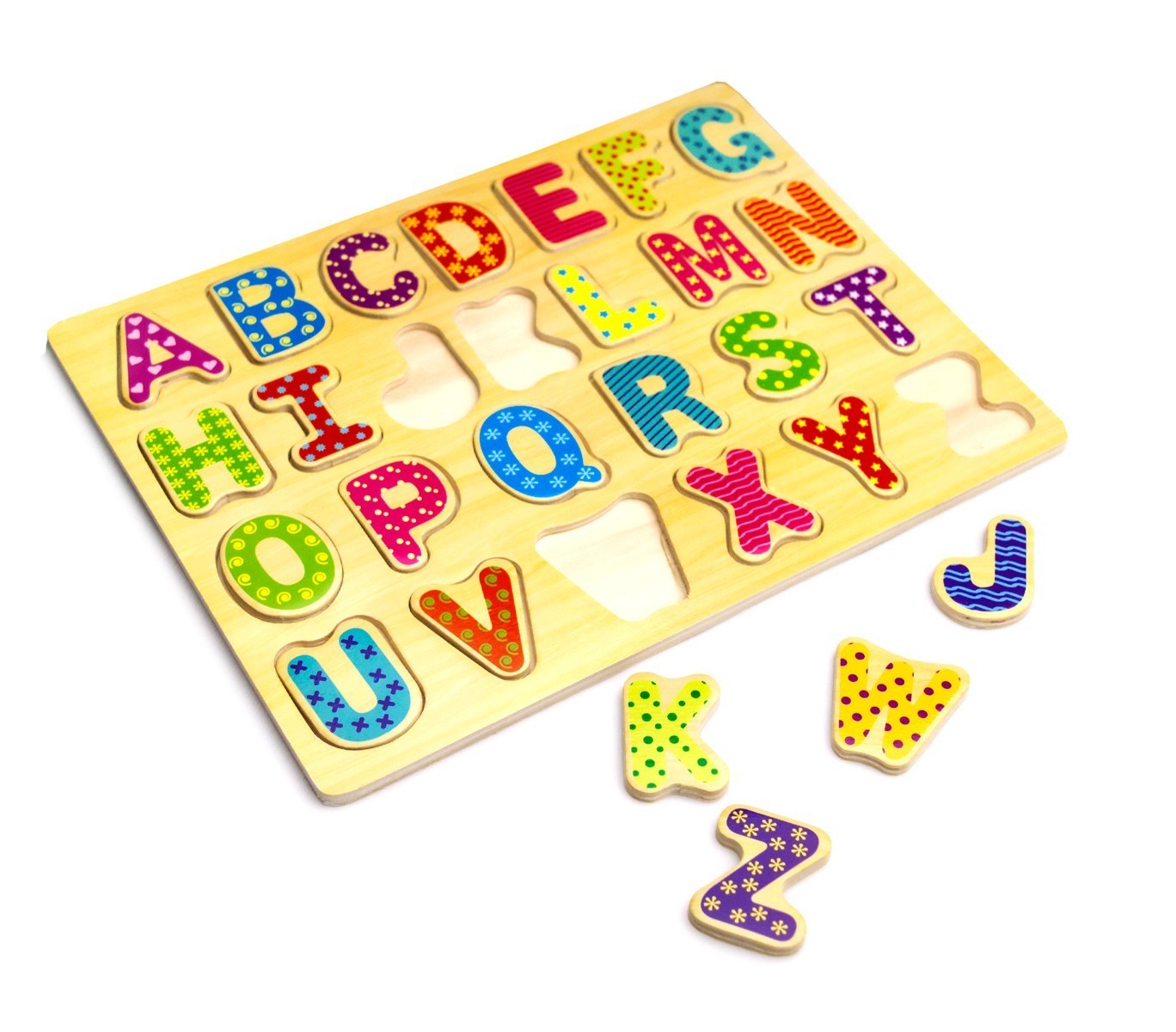 404767 Puzzle en bois LETTRES ou CHIFFRES jeu éducatif 20 x 31 x 23 cm