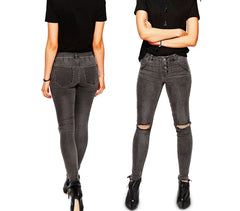 81154 Jean taille haute pour femme modèle RAGGED slim fit tailles du XS au XL