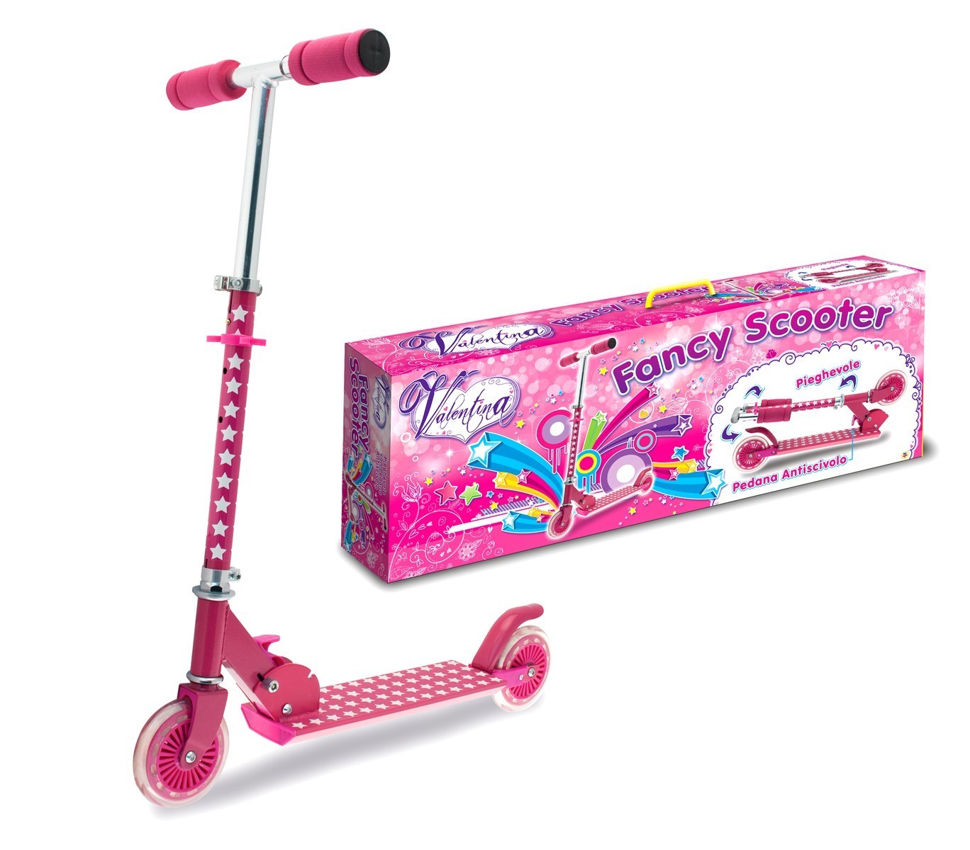 515036 Trottinette à 2 roues VALENTINA FANCY SCOOTER en aluminium h 78 cm