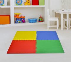 393062 Tapis puzzle en mousse 4 pièces à assembler MULTICOLORE  60 x 60 x 1 cm