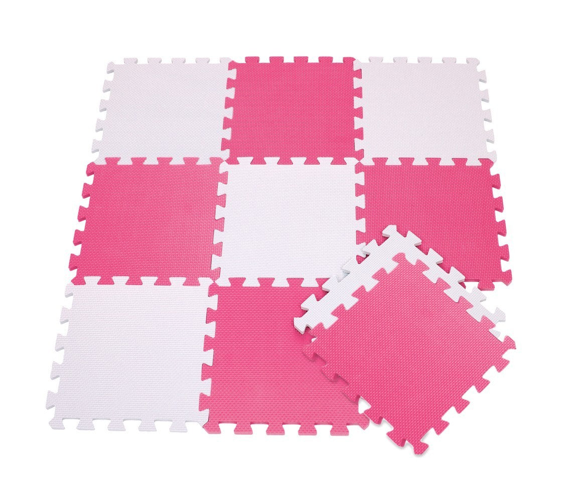 410387 Tapis puzzle en mousse 10 pièces à assembler BICOLORE 29.5 x 29.5 cm