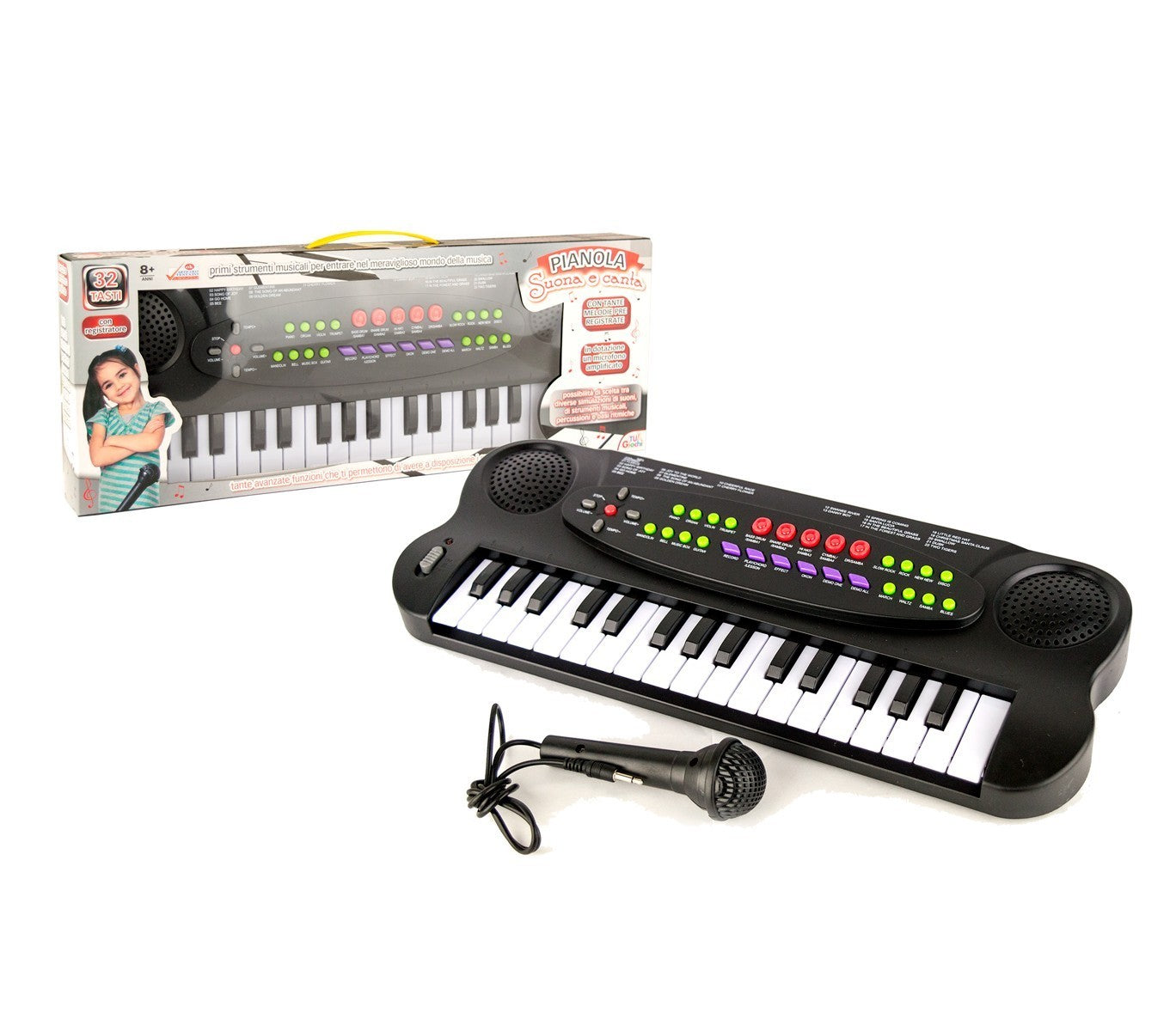 101045 Clavier électronique jouet avec microphone 32 touches et bases rythmiques
