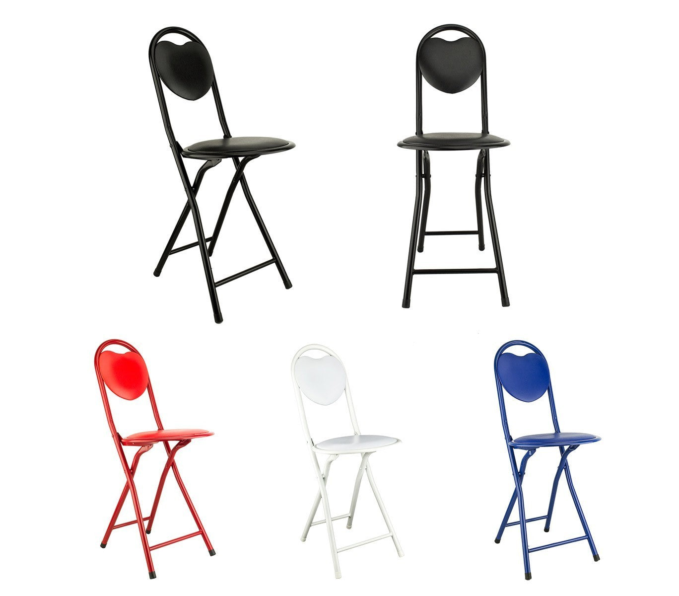 Tabouret de bar à dossier pliant CUORE DOLLY MATCH plusieurs couleurs 75 x 30 cm