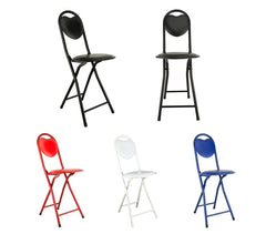 Tabouret de bar à dossier pliant CUORE DOLLY MATCH plusieurs couleurs 75 x 30 cm