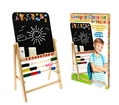 401896 Tableau noir multifonctions en bois avec abaque et craies 66 x 38 x 22 cm