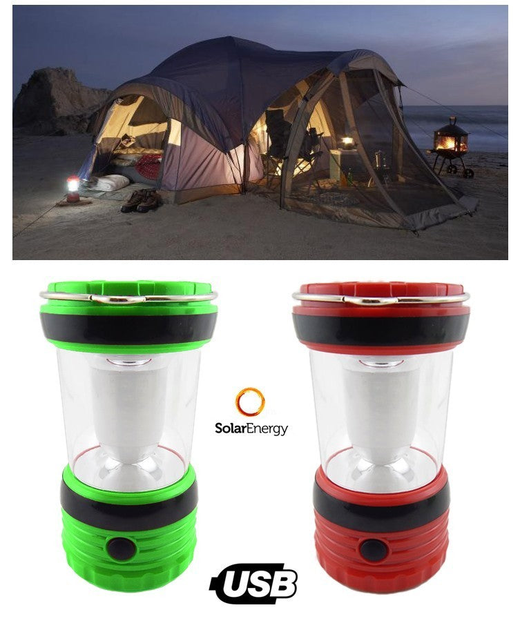 Lanterne - Lampe de poche LED alimenté par l'énergie solaire, avec USB