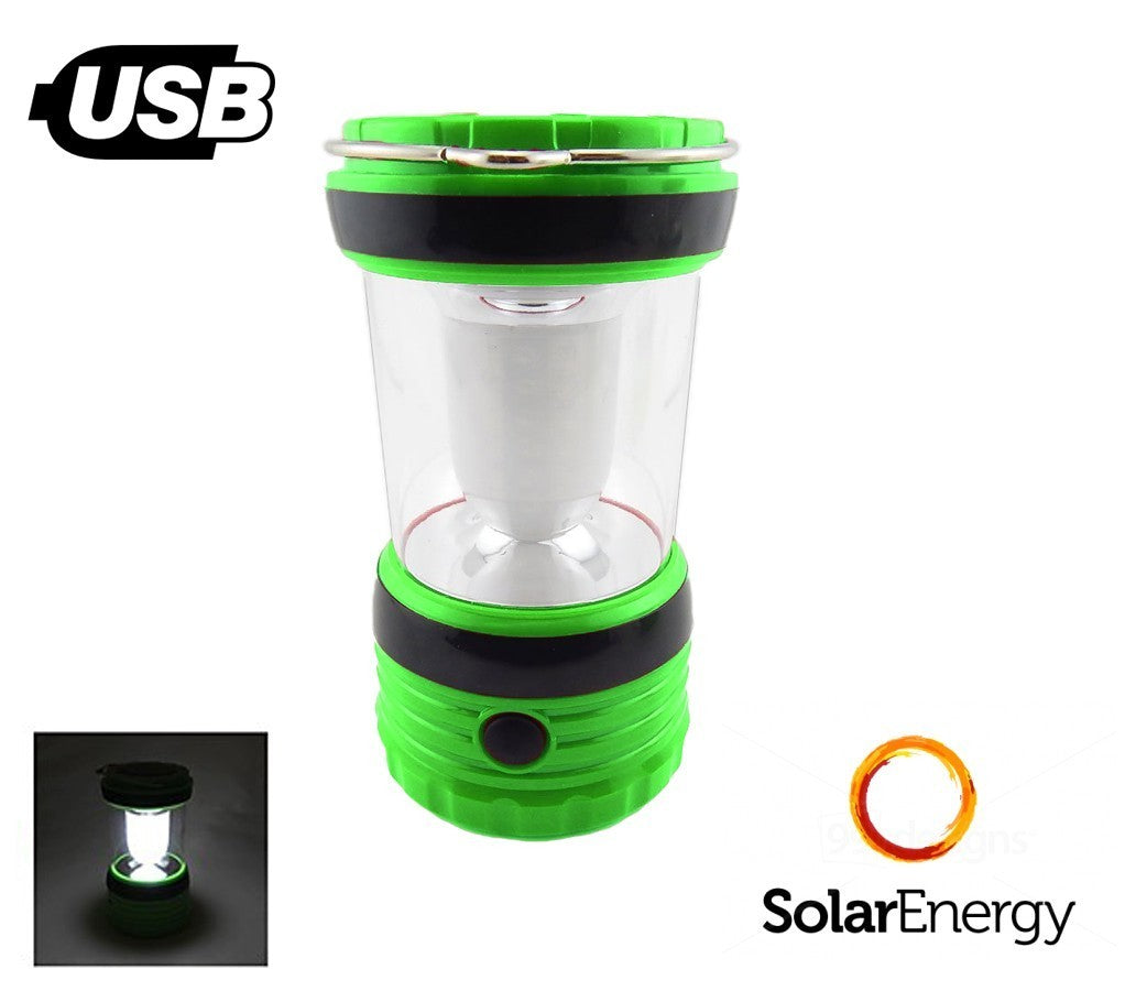 Lanterne - Lampe de poche LED alimenté par l'énergie solaire, avec USB