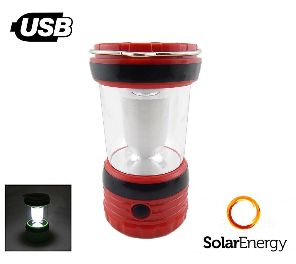 Lanterne - Lampe de poche LED alimenté par l'énergie solaire, avec USB