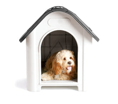 4567 Niche chien PROLABZOO lucarne grillagée et fentes d'aération 72x75,5x87 cm