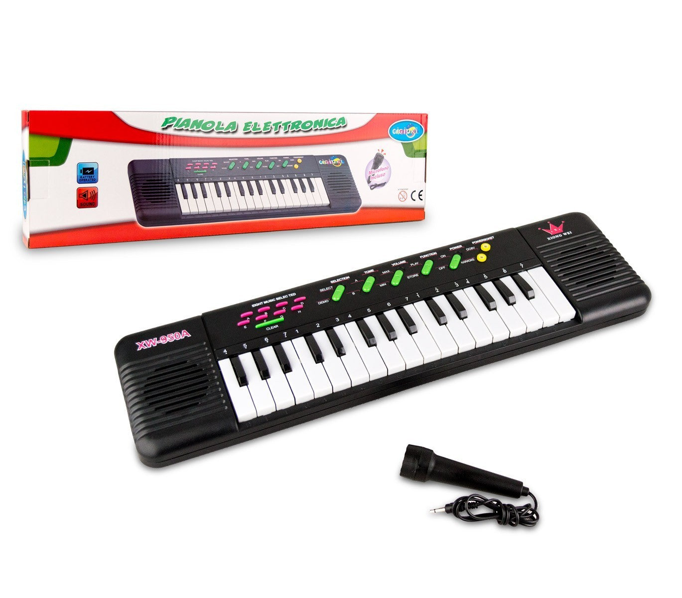 371466 clavier électronique avec micro CIGIOKI 32 touches et bases rythmiques