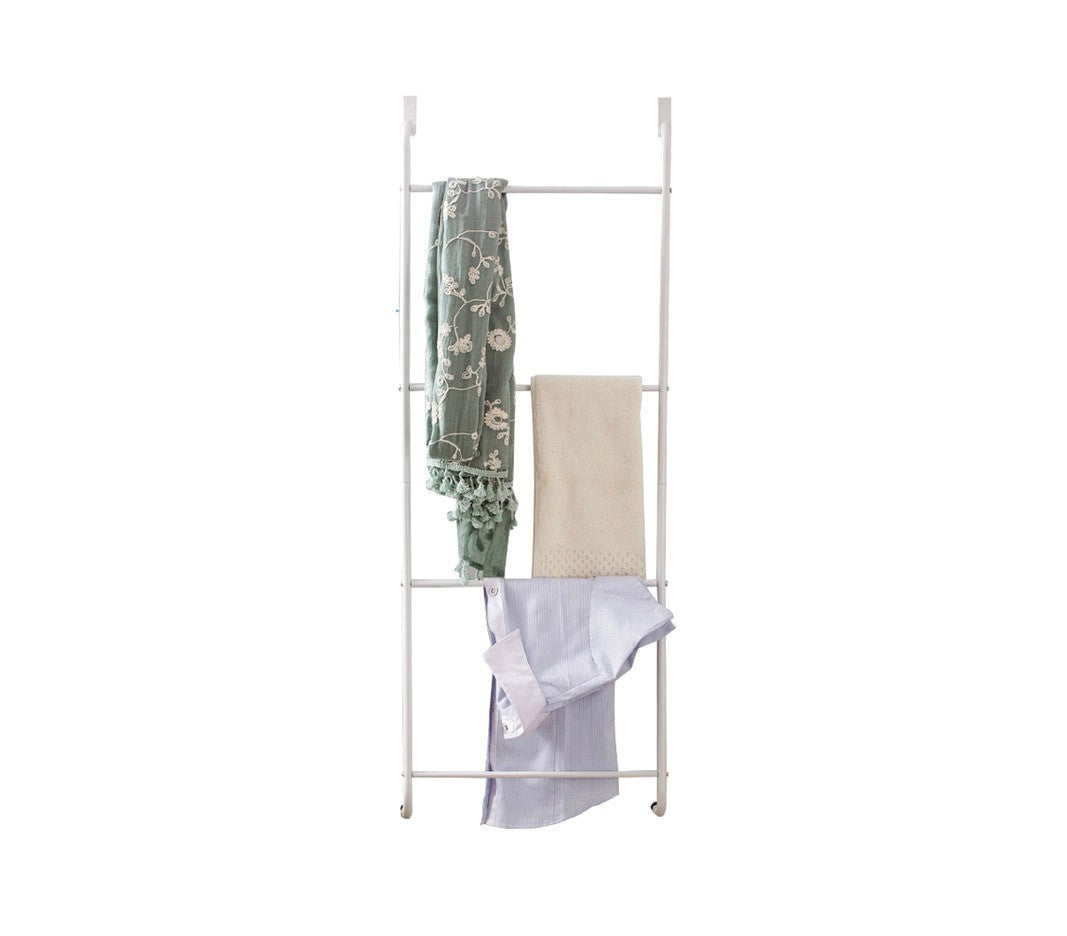 4497 Porte-serviettes à suspendre gain de place en acier blanc 110 x 40 x 13 cm