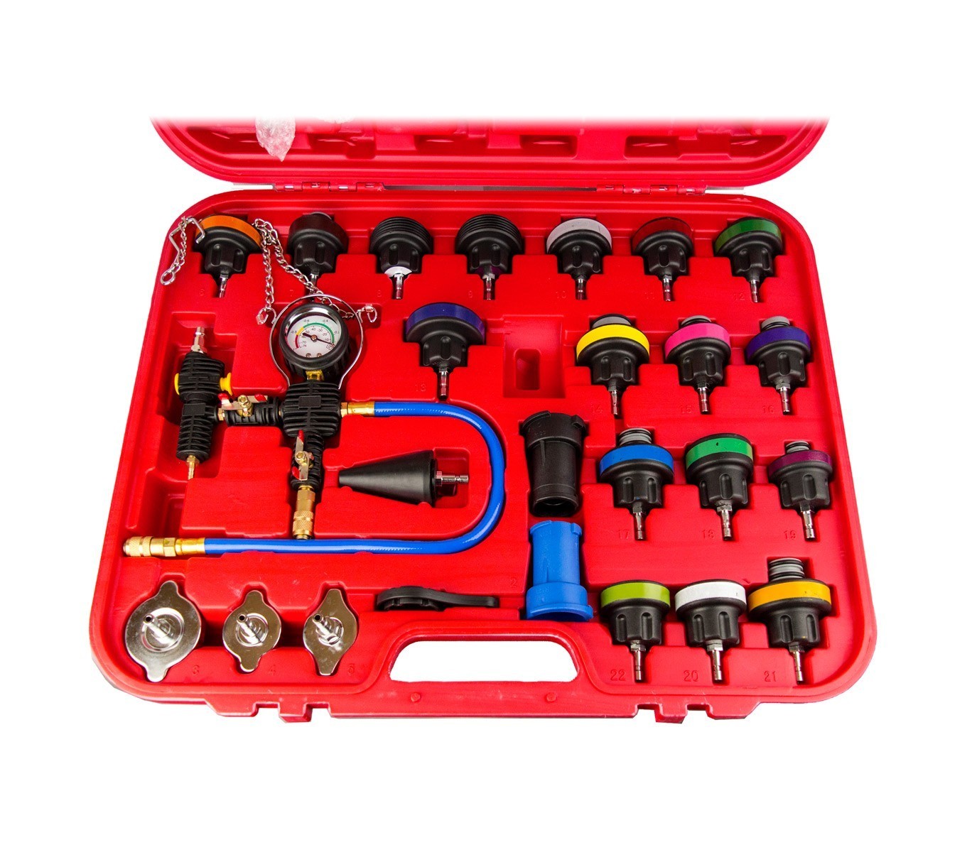 4503 Kit de testeur de pression du radiateur FUBUCA kit purge et recharge 27 pcs