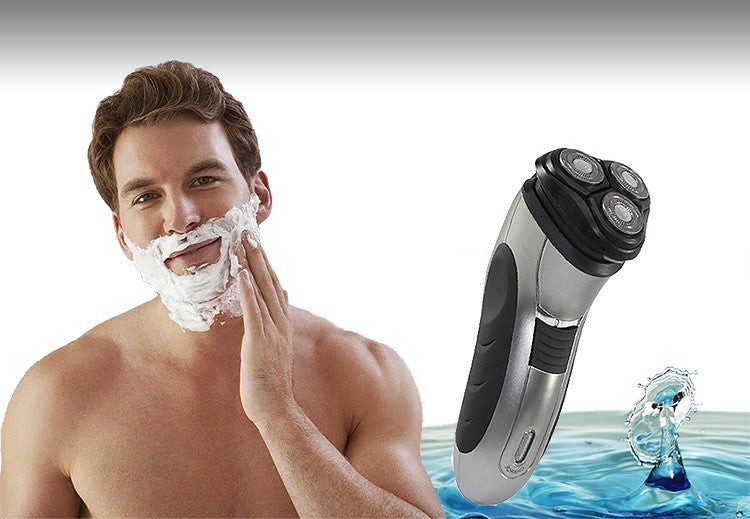 Rasoir électrique sans fil et rechargeable avec 3 têtes rotatives, Wet & Dry