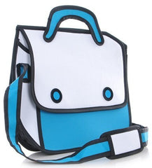Sac a main 3D - dessins animés - turquoi et blanc
