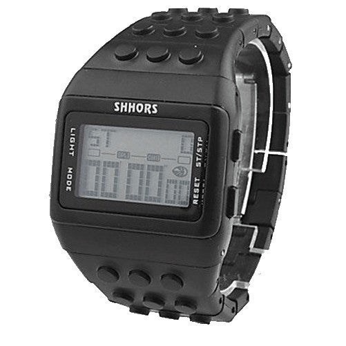 Montre numérique motif blocs de construction de puzzle - LEGO
