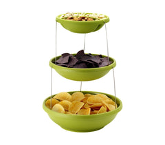 Serviteur à 3 étages pliable PARTY PLATES pliable économise espace twistfold