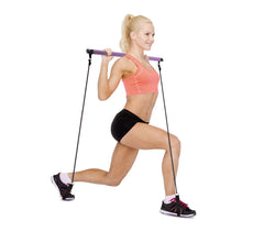 717176 Bâton gymnastique avec élastiques idéal pour fitness et pilates
