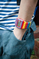 Montre numérique motif blocs de construction de puzzle - LEGO