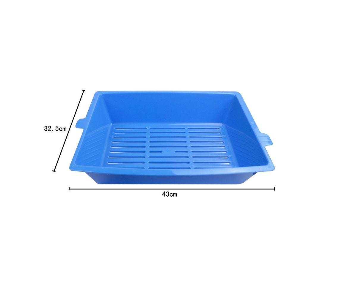Litière pour chat système auto-nettoyant à 180 ° trois bacs tamis 42 cm rebord