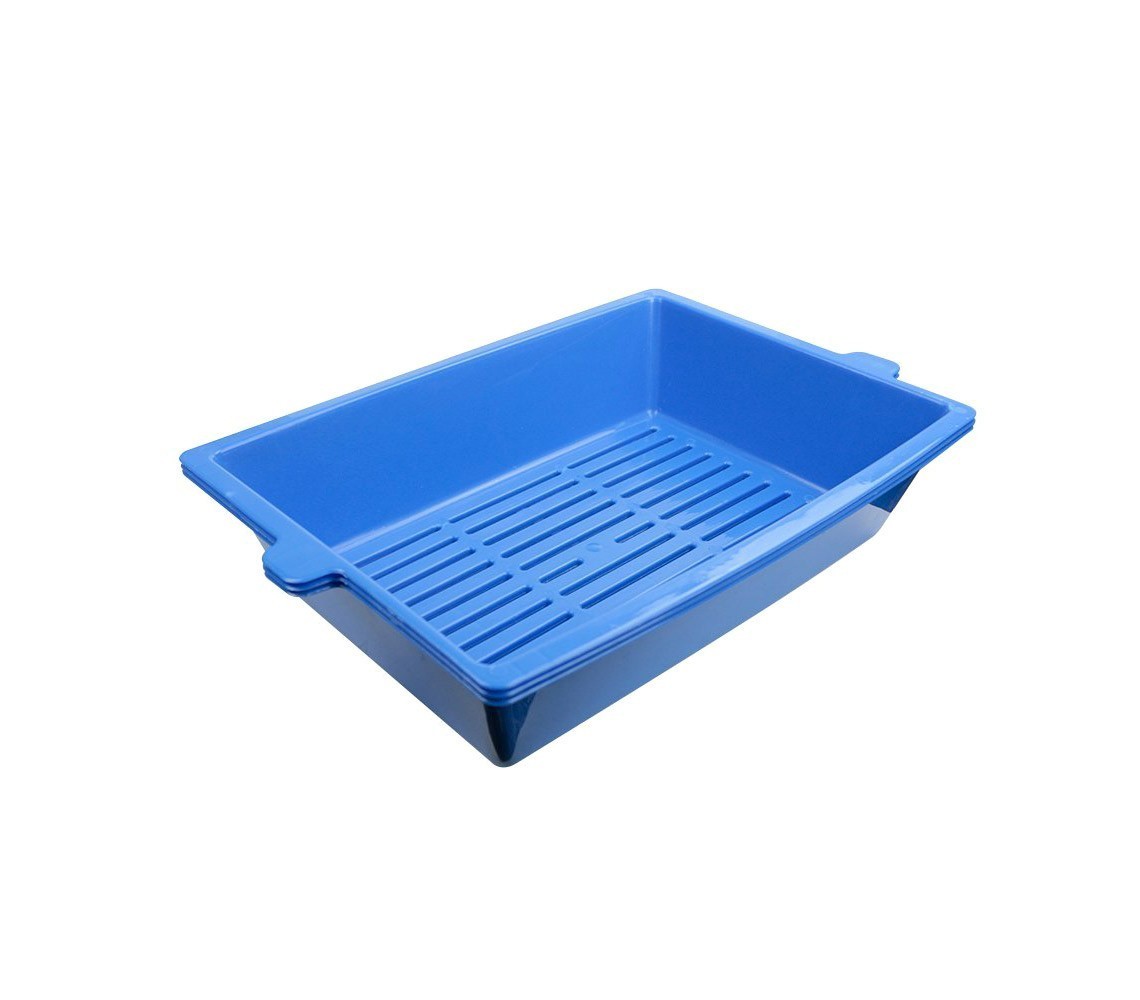 Litière pour chat système auto-nettoyant à 180 ° trois bacs tamis 42 cm rebord