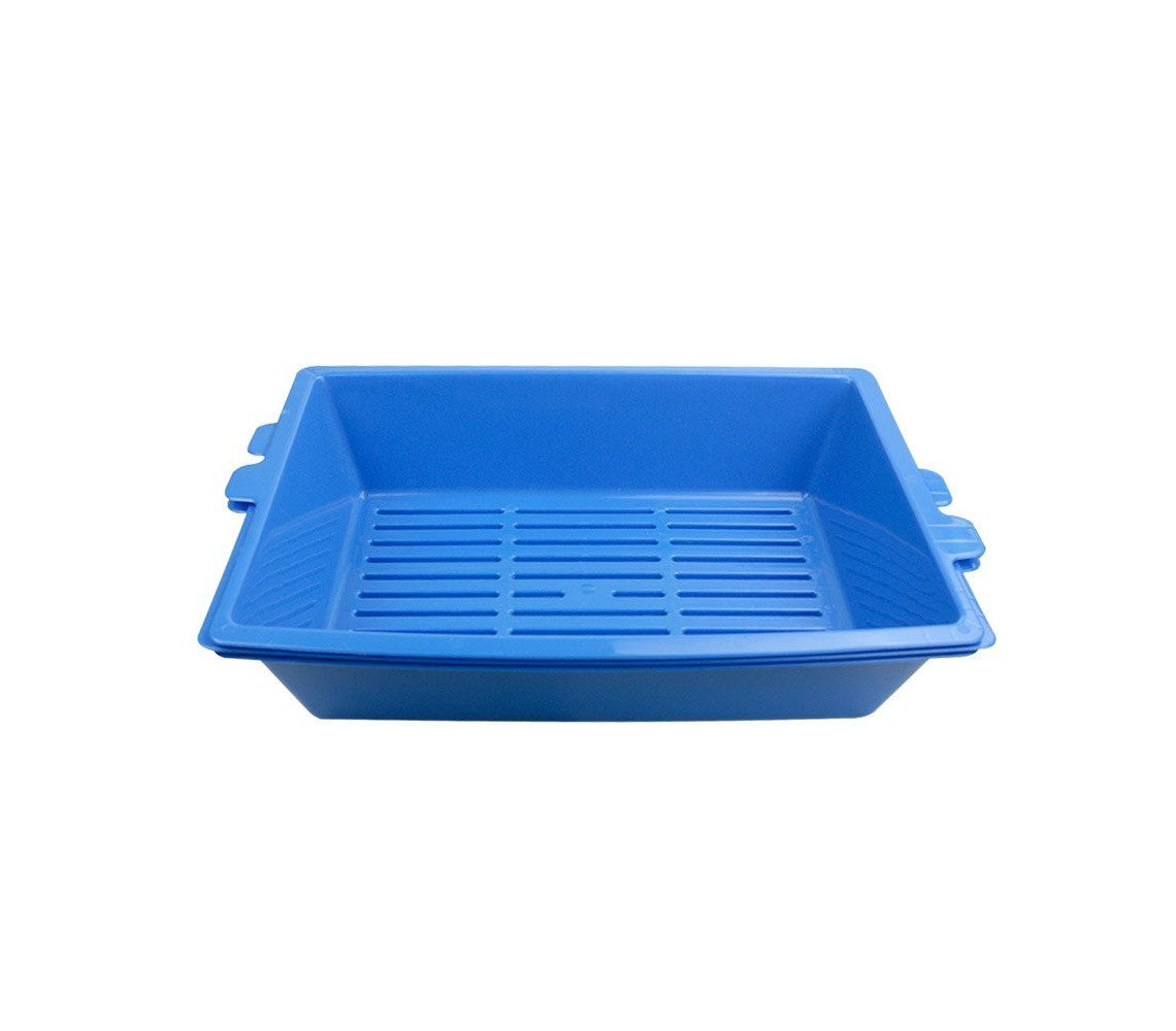Litière pour chat système auto-nettoyant à 180 ° trois bacs tamis 42 cm rebord