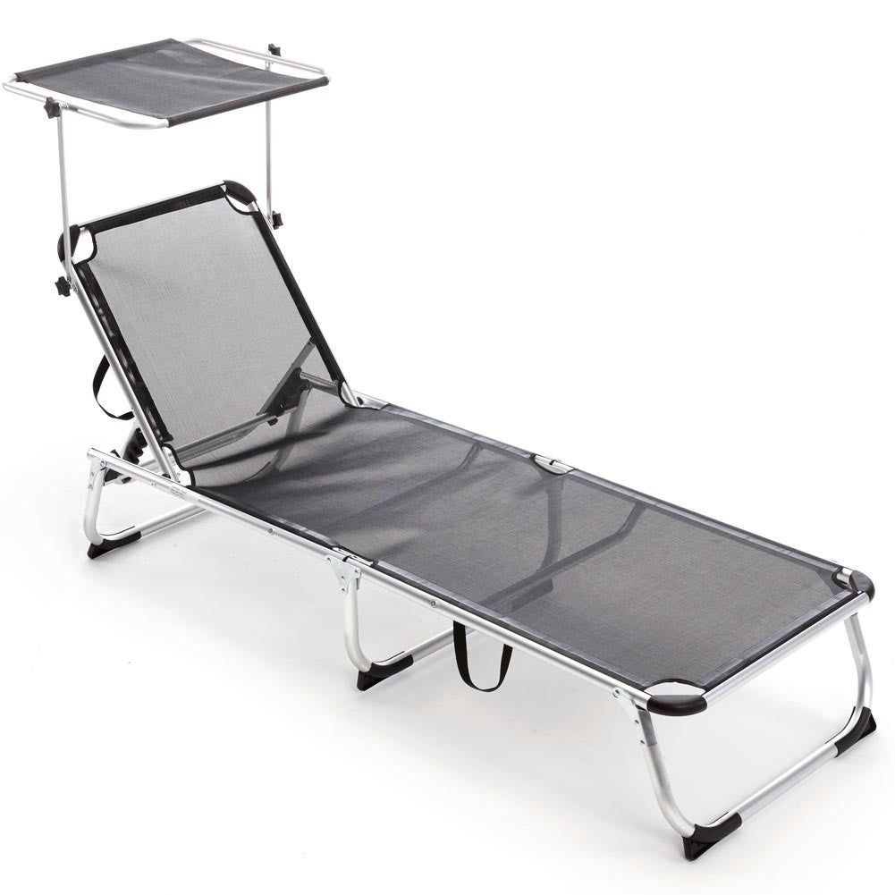 Transat en aluminium Q.BO avec parasol modèle SAPRI en textilène