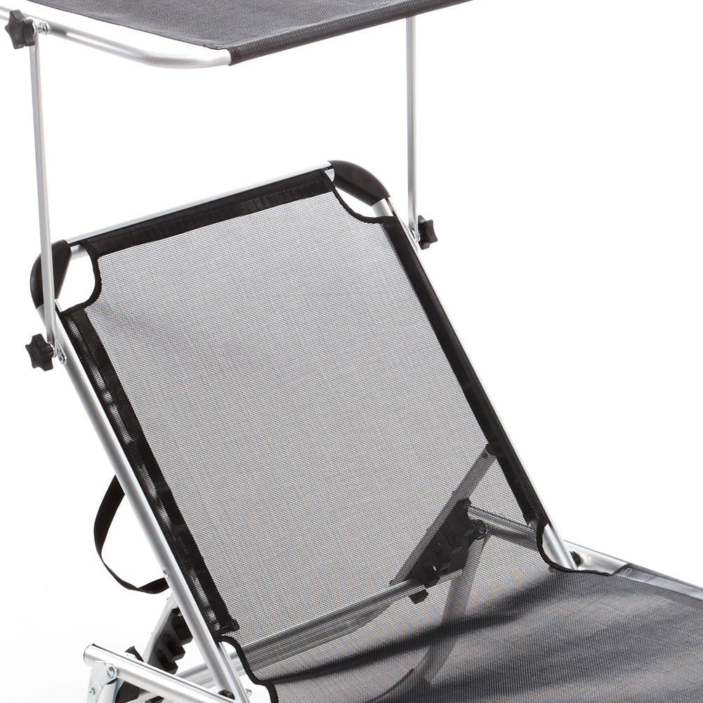 Transat en aluminium Q.BO avec parasol modèle SAPRI en textilène