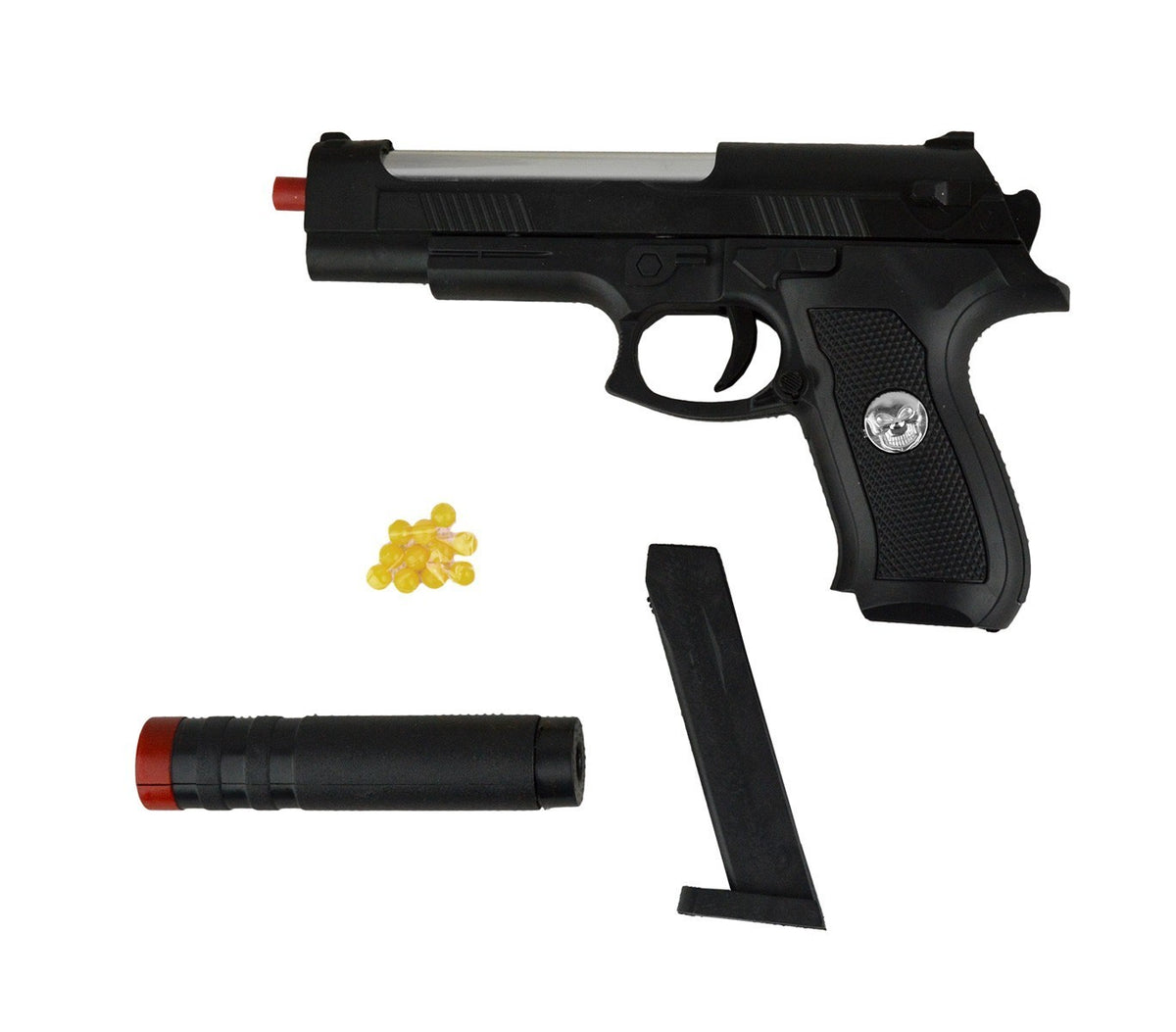 285589 Pistolet en plastique Sport Gun HY-730A avec silencieux 6 mm avec billes