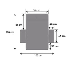Protège-fauteuil 1 place matelassé double face imperméable anti-tâches 70x170 cm