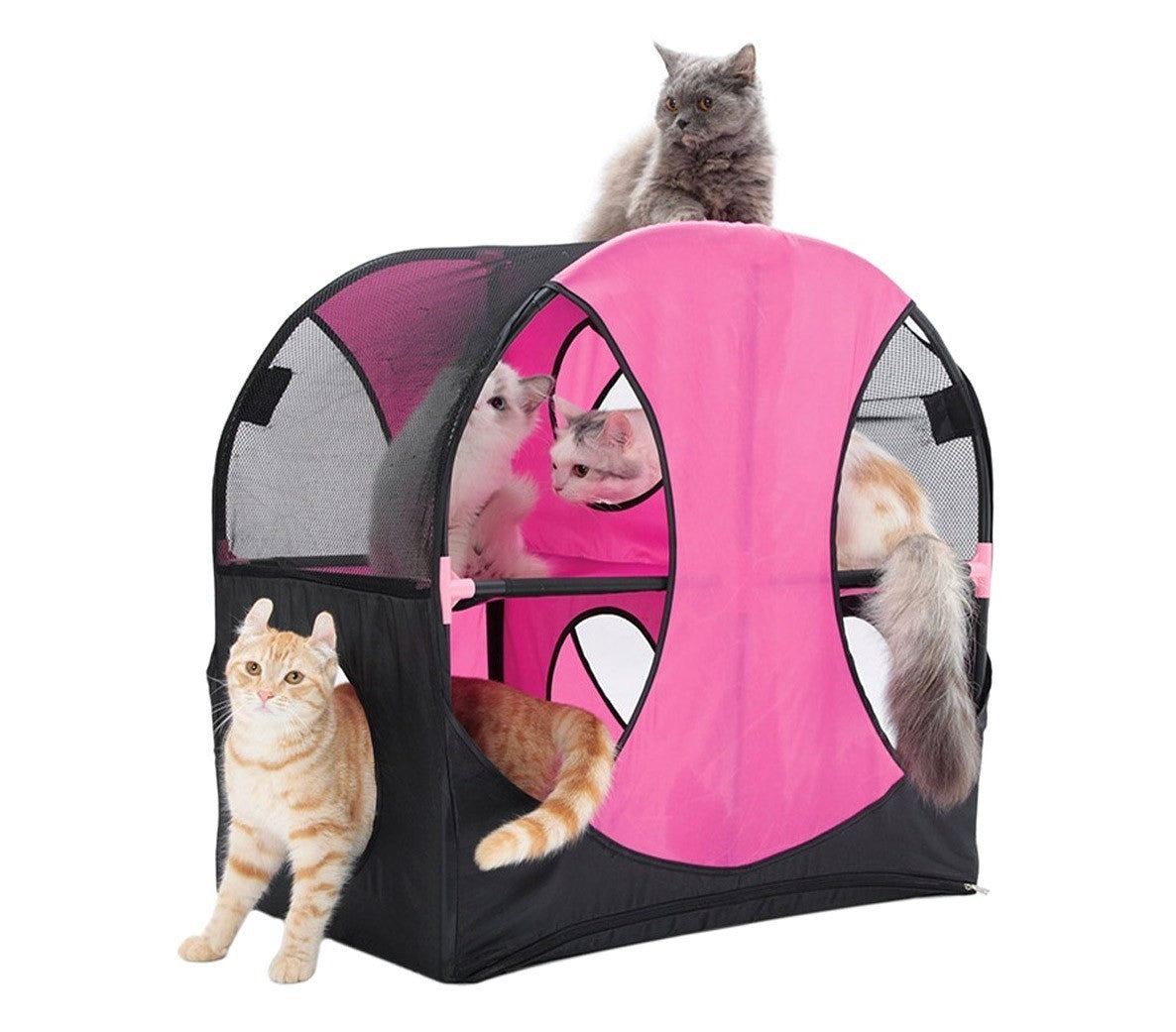 220847 Abri interactif pour chats roue WHEEL deux étages avec diverses entrées