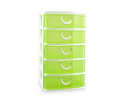 391570 Tour de rangement COLORBOX coloré en plastique avec 5 tiroirs 15x19x26 cm