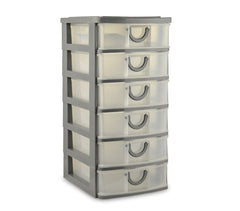 195864 Tour de rangement multiusage BOXIN en plastique 6 tiroirs 15 x 19 x 31 cm