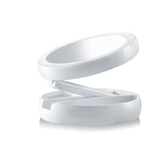 134006 Miroir 2 faces normal 1X et grossissant 10X lumineux LED et pliable