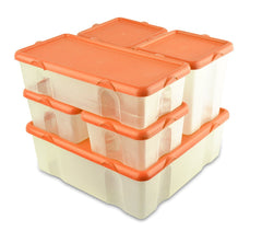 073896 Lot de 6 boîtes en plastique FRESH BOX avec couvercle hermétique