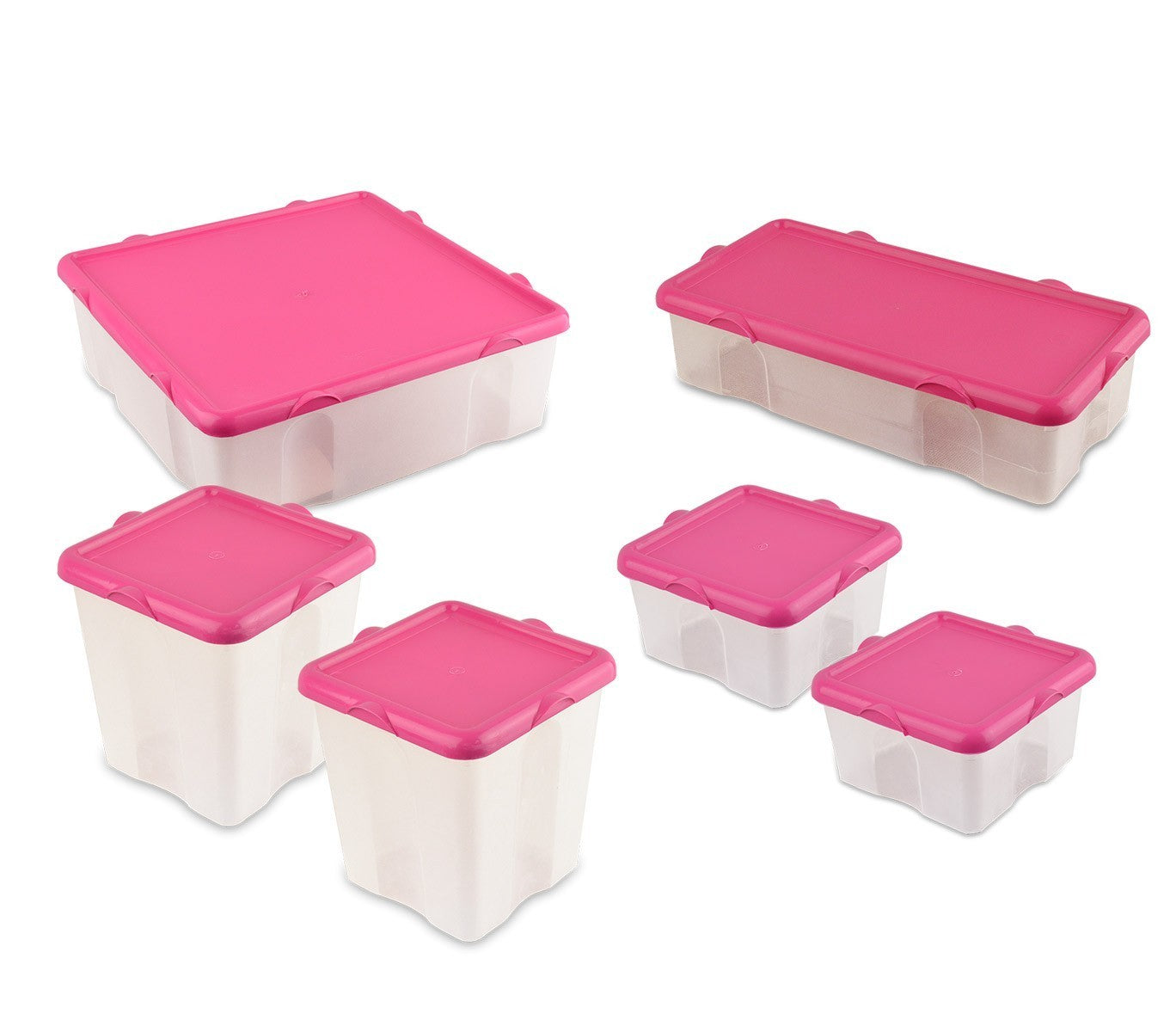 073896 Lot de 6 boîtes en plastique FRESH BOX avec couvercle hermétique