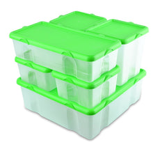 073896 Lot de 6 boîtes en plastique FRESH BOX avec couvercle hermétique