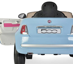 B90106 Voiture électrique pour enfants FIAT 500C siège en cuir 12V télécommandée