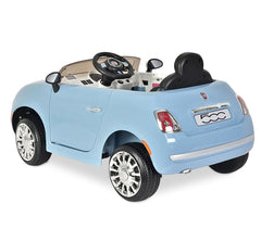 B90106 Voiture électrique pour enfants FIAT 500C siège en cuir 12V télécommandée