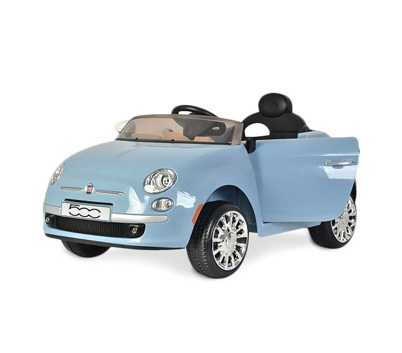 B90106 Voiture électrique pour enfants FIAT 500C siège en cuir 12V télécommandée