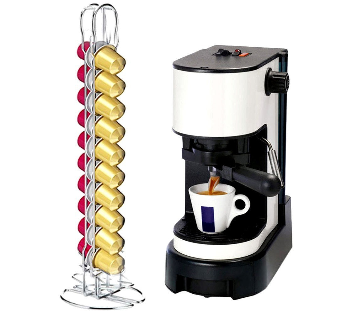 365960 Porte-capsules café pour 18 capsules WELKHOME en métal 2 colonnes