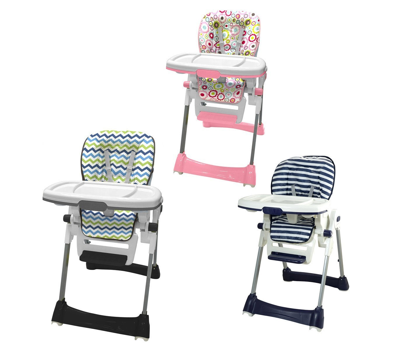 BG-89 Chaise haute bébé Capri NUNU' hauteur réglable inclinable assise souple