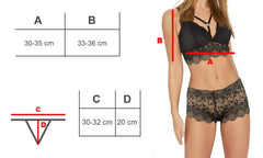 H857 Ensemble sexy SAMANTHA Soutien-gorge à brides et culotte en dentelle brodée
