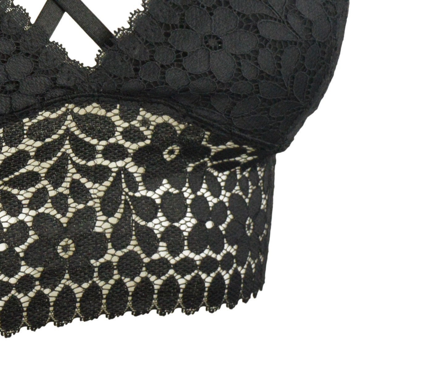 H823 Brassière à brides Sarah bonnet rembourrés en dentelle noire super sexy
