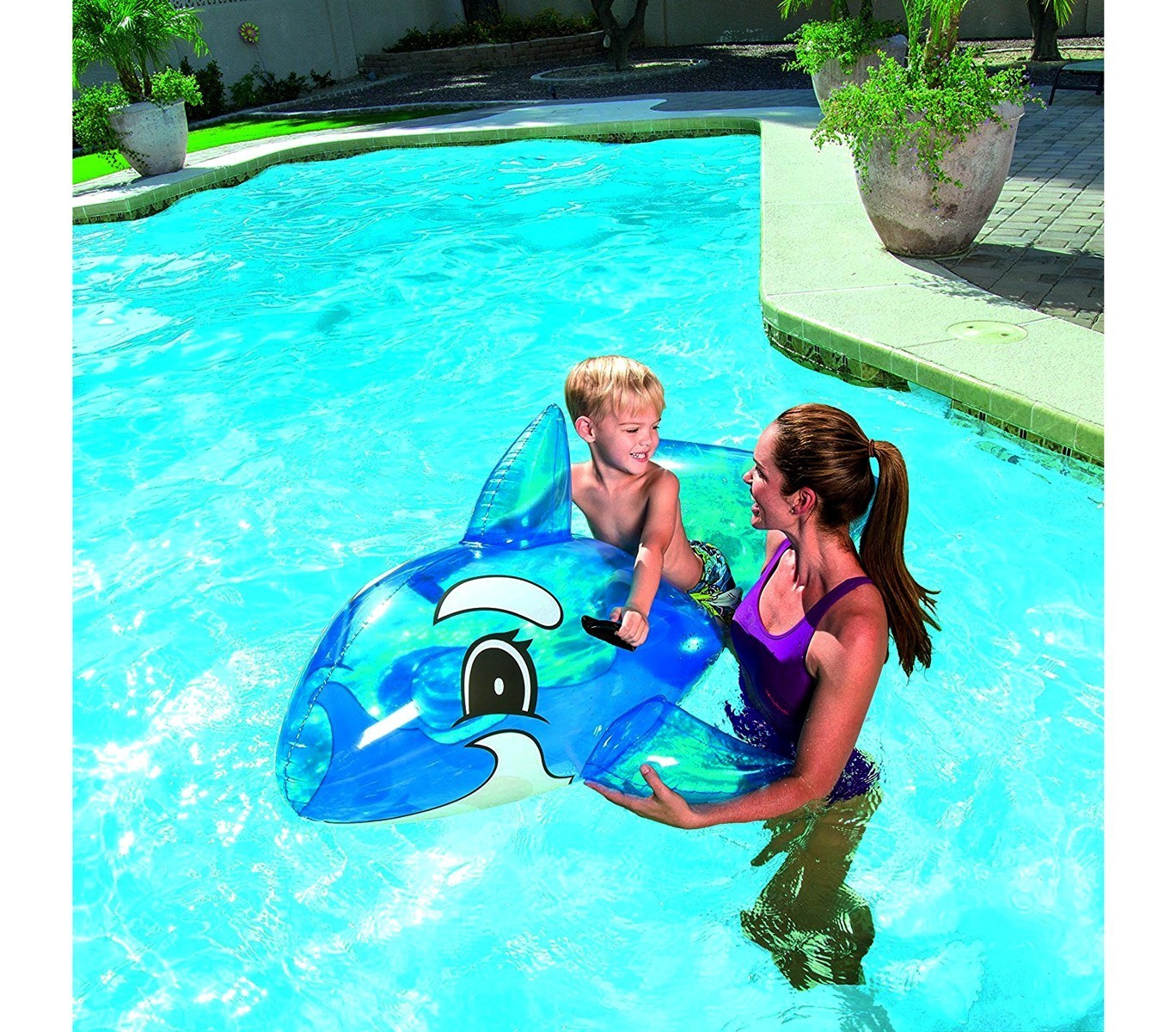 41037 Baleine gonflable à chevaucher 157 x 94 cm BESTWAY avec poignées
